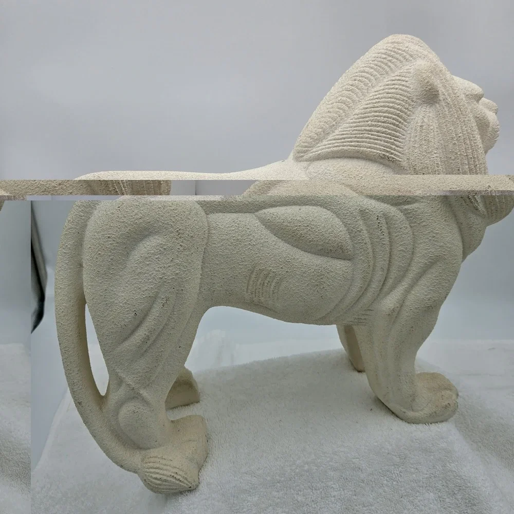 Sandstone Style Off White Lion King Simba Mufasa Narnia Statue Shelf Sitter Deco